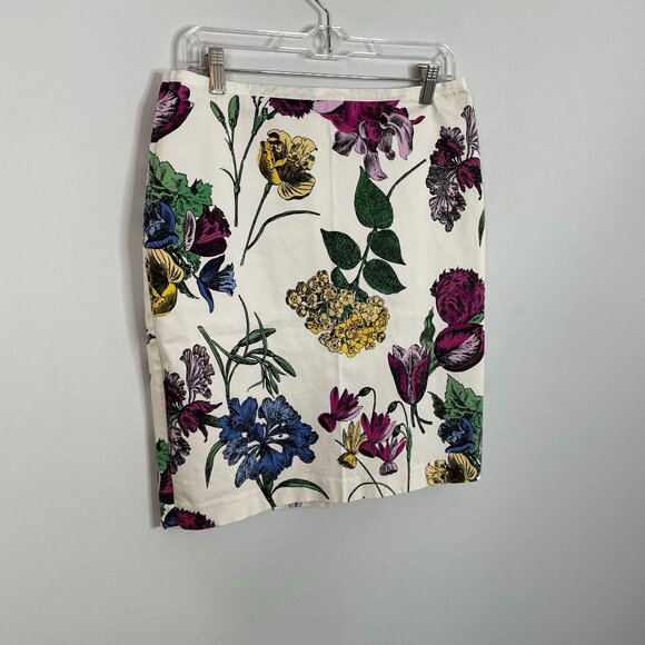 New York & Company Womens Pencil Skirt Size 10 Ivory COUNTRY FLORAL Corpcore - Picture 8 of 12